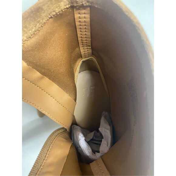 JUST FAB Khloy Stretch Stiletto Booties Tan Slip On Size 9.5 New With Box - Picture 12 of 12